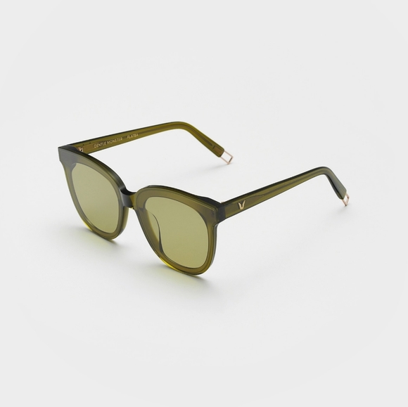 GENTLE MONSTER Olive Green Frame Amber Lens Sunglasses main image 13